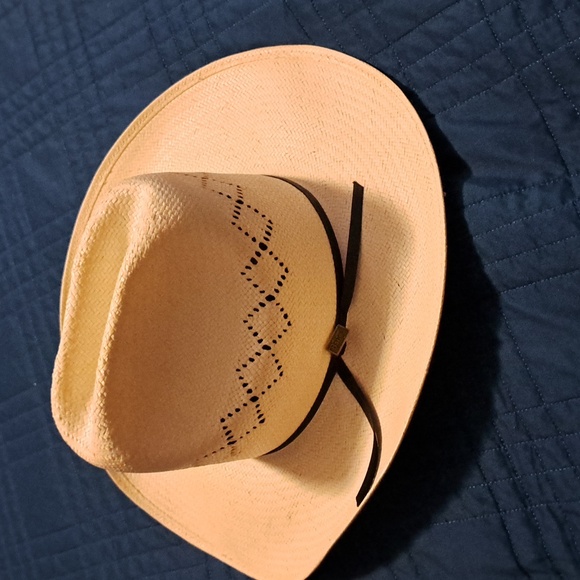 NICE!! VINTAGE Bailey U-ROLLIT Tall STRAW Cowboy HAT 7 1/8 Panama